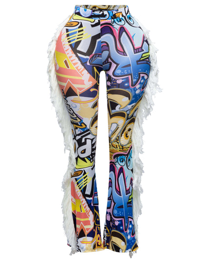 Fringe detailed pants - Muvin 