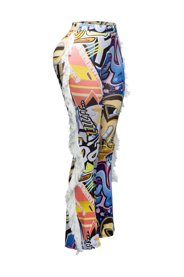 Fringe detailed pants - Muvin 