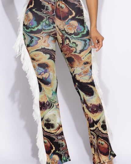 Fringe detailed pants - Muvin 
