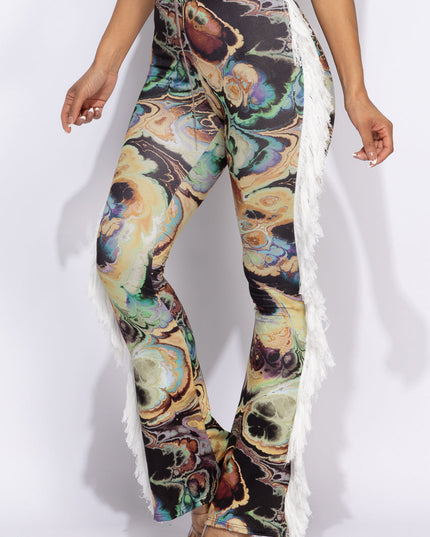 Fringe detailed pants - Muvin 