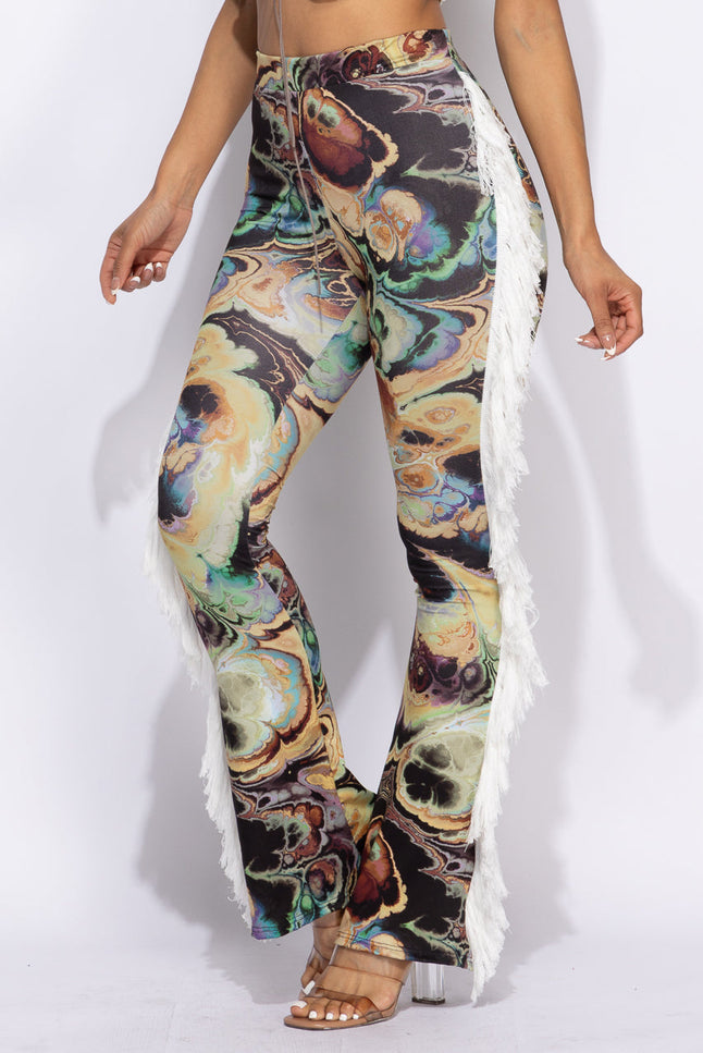 Fringe detailed pants - Muvin 