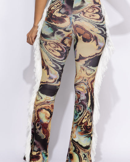 Fringe detailed pants - Muvin 
