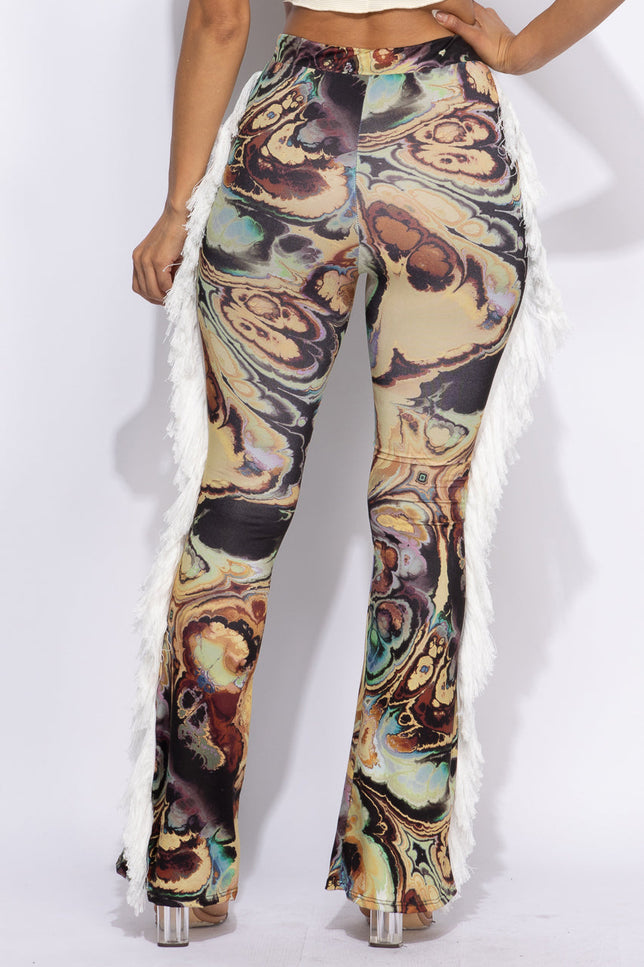 Fringe detailed pants - Muvin 