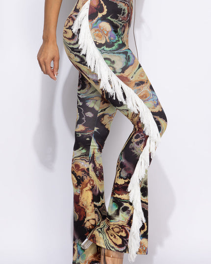 Fringe detailed pants - Muvin 