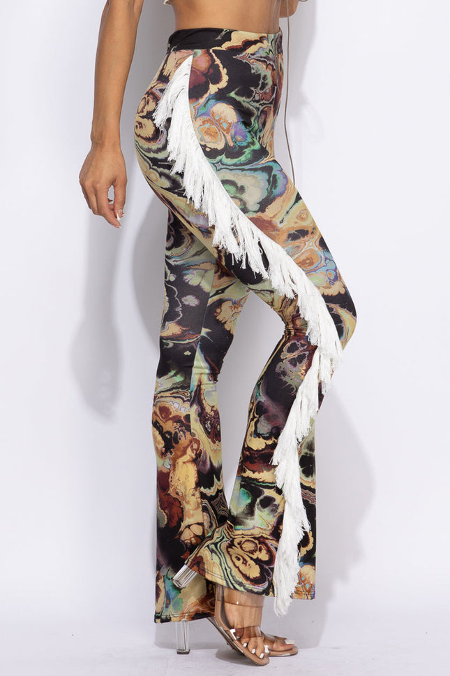 Fringe detailed pants - Muvin 