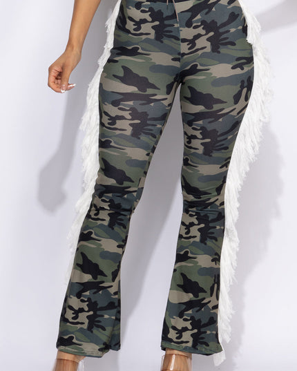 Fringe detailed pants - Muvin 