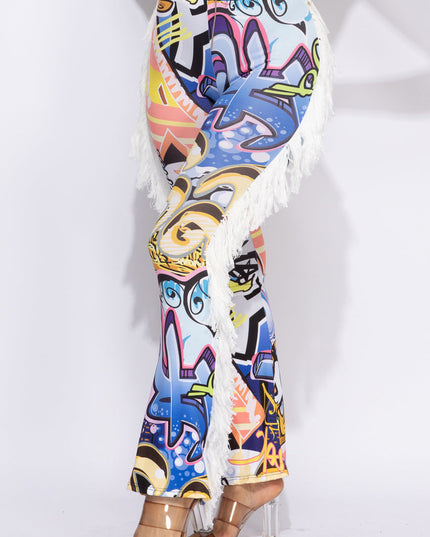 Fringe detailed pants - Muvin 