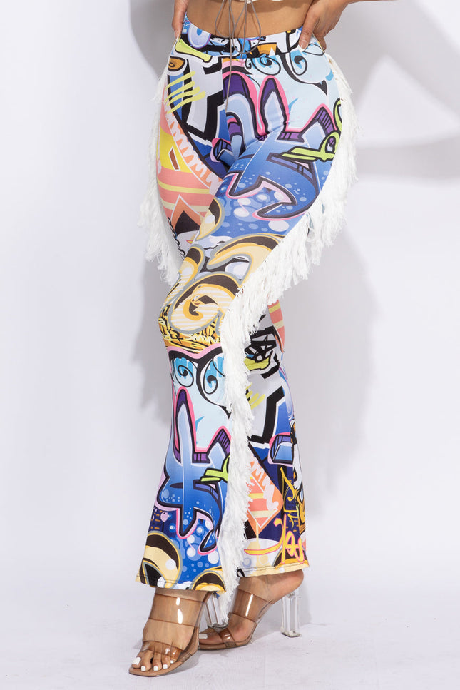 Fringe detailed pants - Muvin 