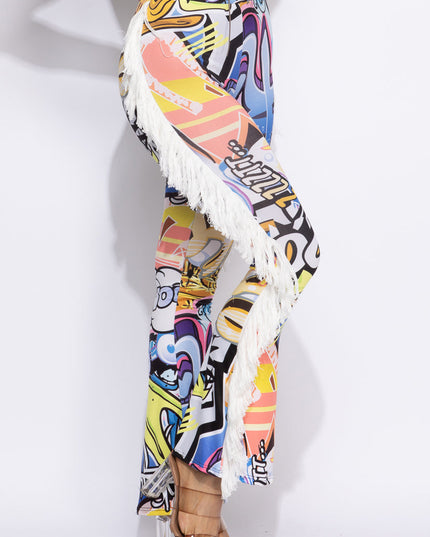 Fringe detailed pants - Muvin 