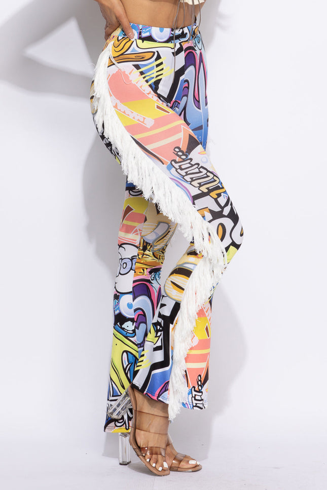Fringe detailed pants - Muvin 