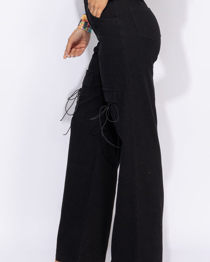 Lace up detailed pants - Muvin 
