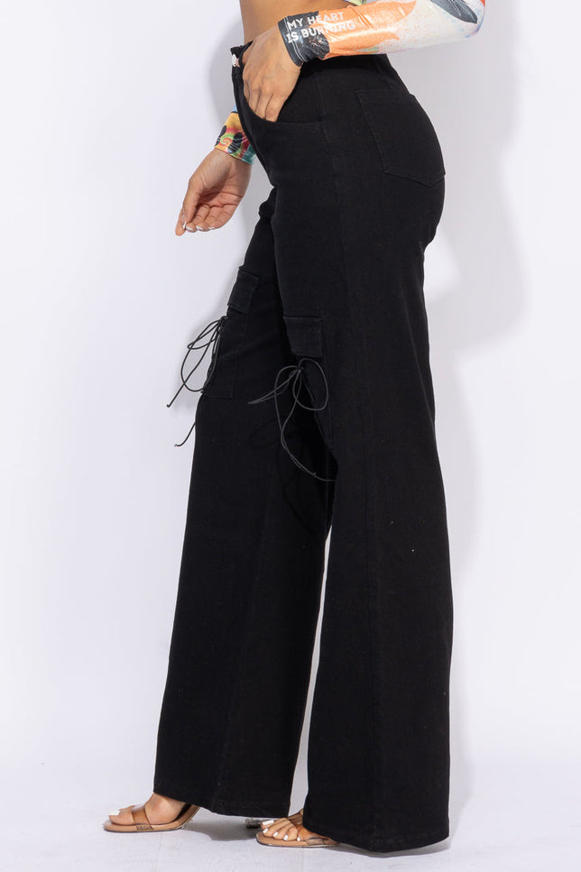 Lace up detailed pants - Muvin 