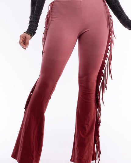 Dip wash fringe flared pants - Muvin 