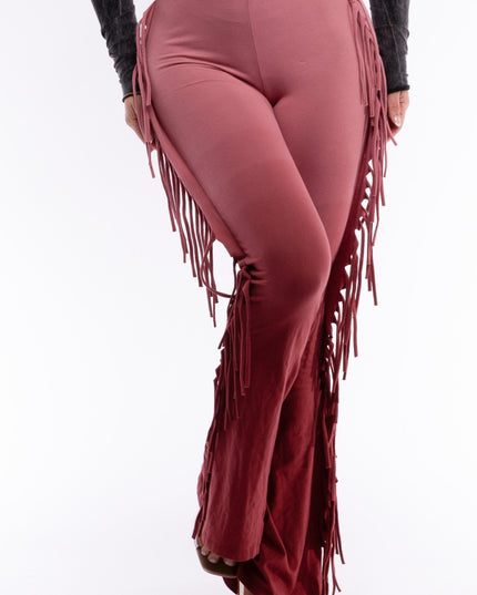 Dip wash fringe flared pants - Muvin 