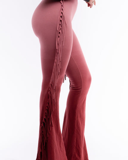 Dip wash fringe flared pants - Muvin 