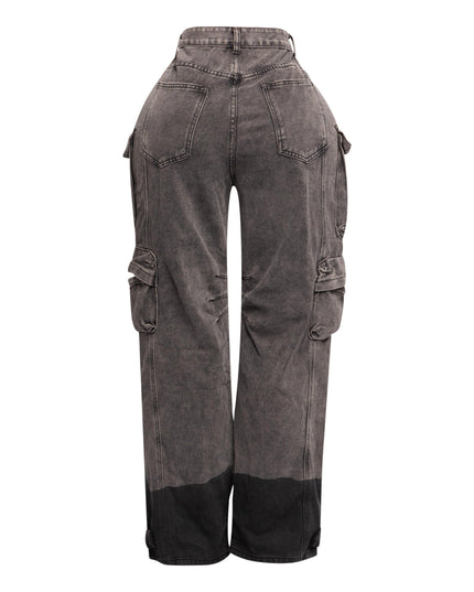 Ombre washed denim pants with pocket - Muvin 