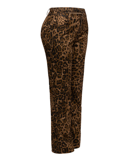 Leopard printed wide leg pants - Muvin 