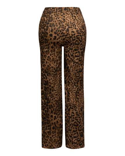 Leopard printed wide leg pants - Muvin 