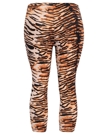 Soft stretch tiger pattern leggings with flattering regular fit and natural shaping

