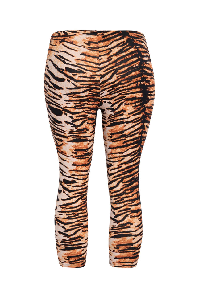 Soft stretch tiger pattern leggings with flattering regular fit and natural shaping

