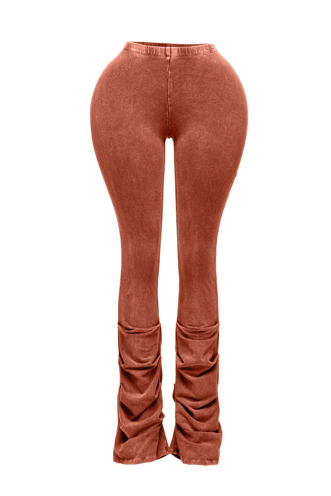 Vintage Vibe Ruched Flare Leggings - Muvin 