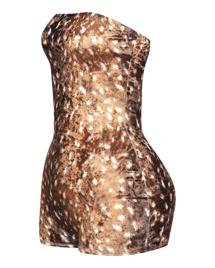 Deer printed velvet romper - Muvin 