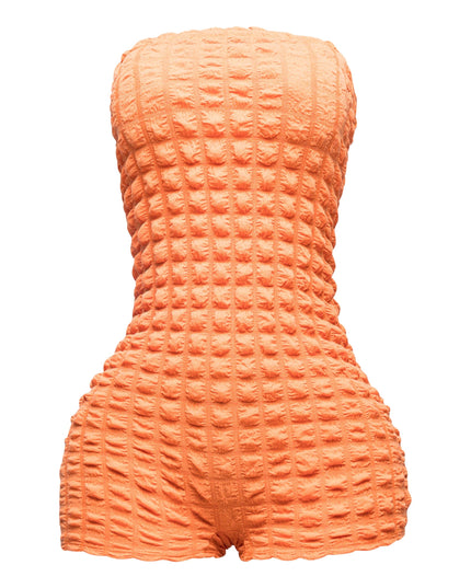 Popcorn fabric tube top romper - Muvin 