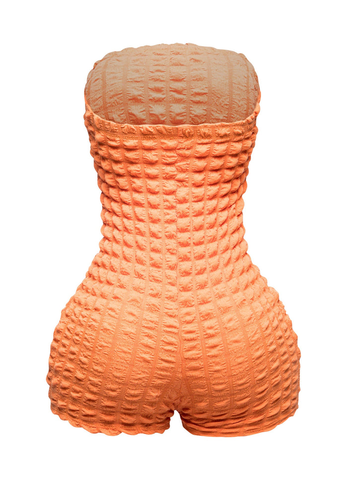 Popcorn fabric tube top romper - Muvin 