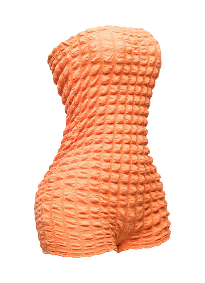 Popcorn fabric tube top romper - Muvin 