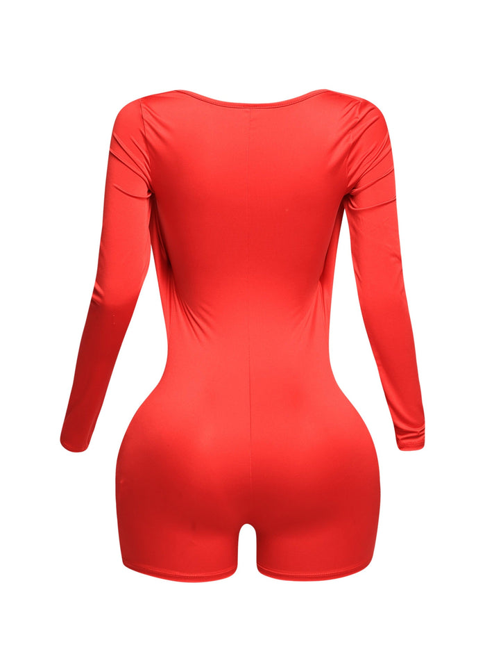 Deep cowl neck long sleeve romper - Muvin 