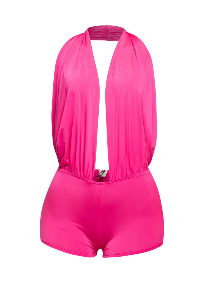 Low rise deep halter neck romper - Muvin 
