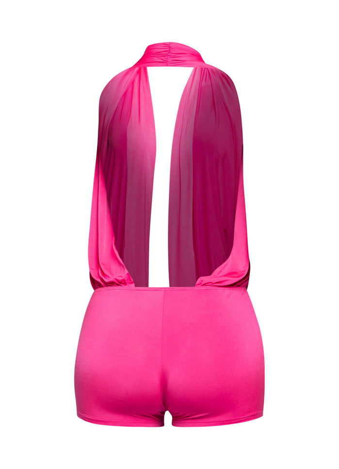 Low rise deep halter neck romper - Muvin 