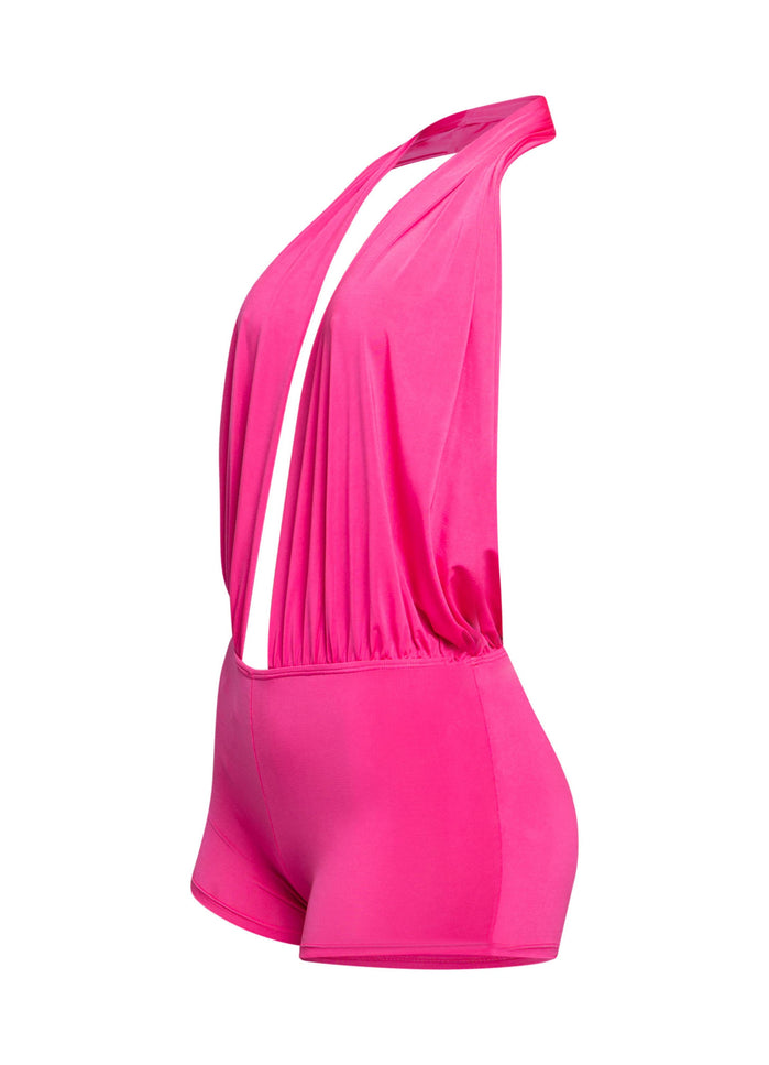 Low rise deep halter neck romper - Muvin 