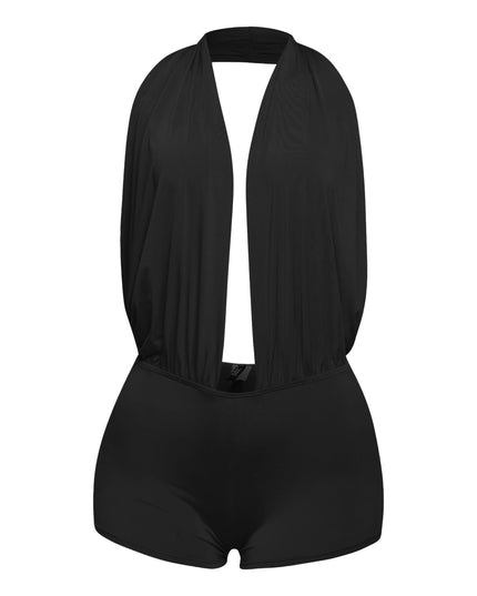 Low rise deep halter neck romper - Muvin 