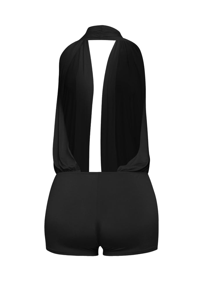 Low rise deep halter neck romper - Muvin 