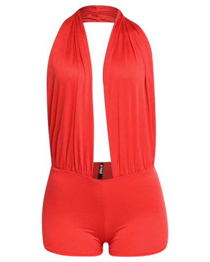 Low rise deep halter neck romper - Muvin 