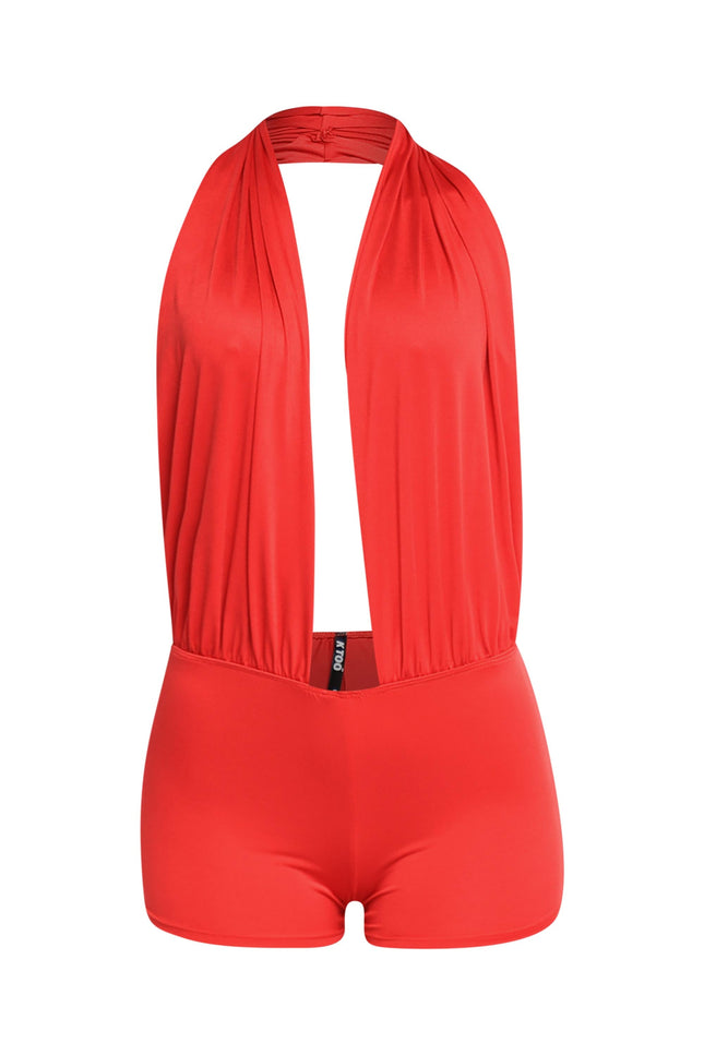 Low rise deep halter neck romper - Muvin 