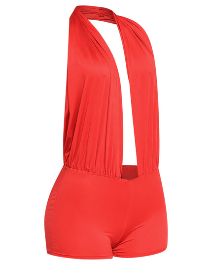 Low rise deep halter neck romper - Muvin 