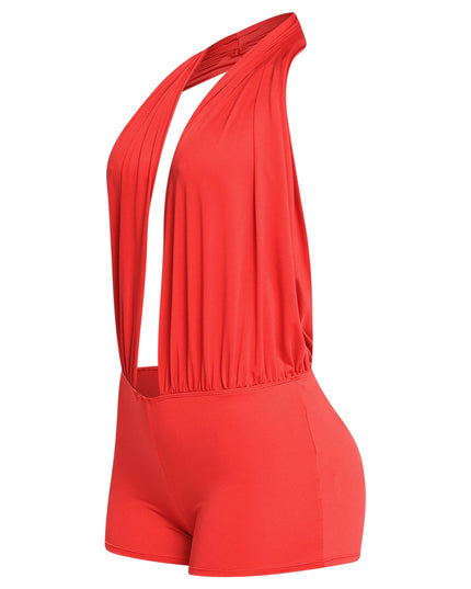 Low rise deep halter neck romper - Muvin 