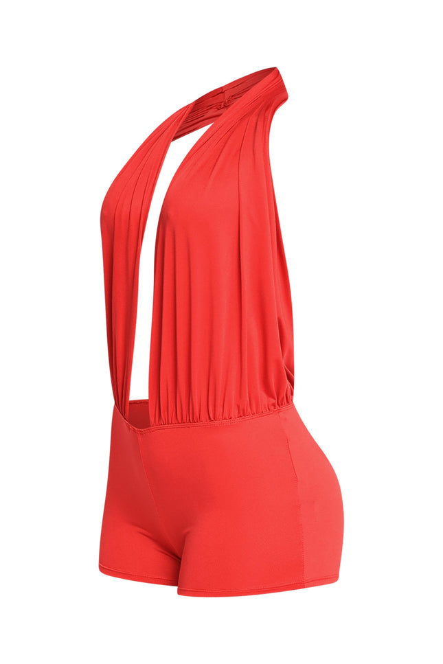 Low rise deep halter neck romper - Muvin 