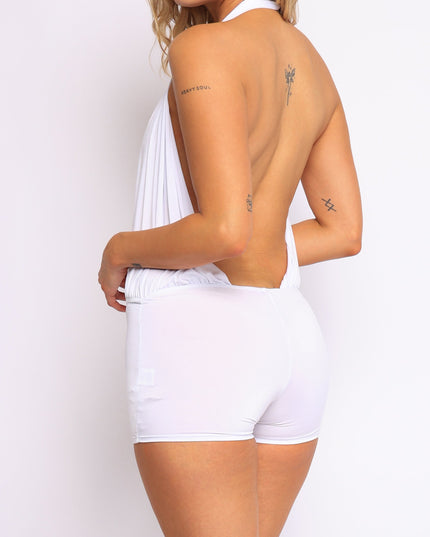 Low rise deep halter neck romper - Muvin 