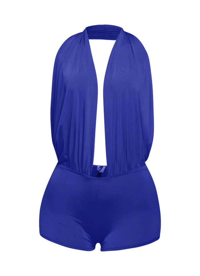 Low rise deep halter neck romper - Muvin 