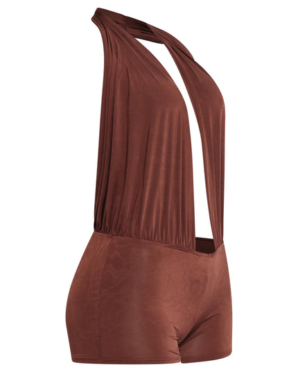 Low rise deep halter neck romper - Muvin 