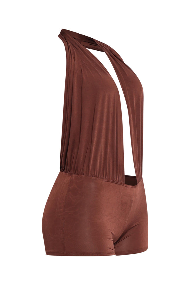 Low rise deep halter neck romper - Muvin 