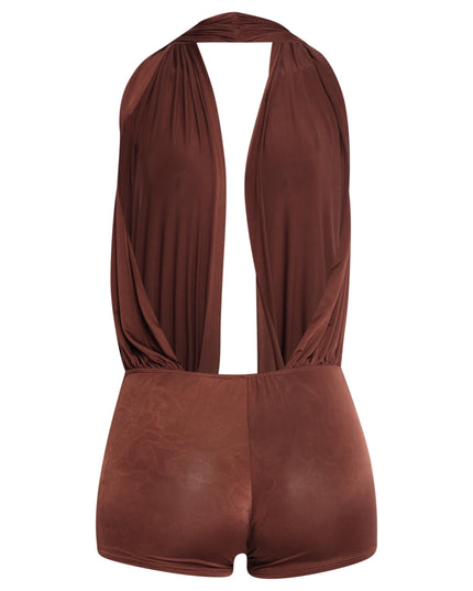 Low rise deep halter neck romper - Muvin 