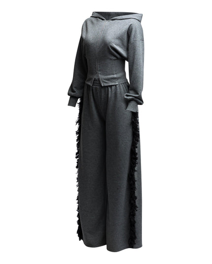 Hoodie jacket and side tassel pants set - Muvin 