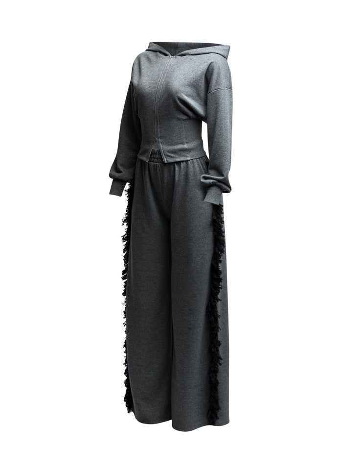 Hoodie jacket and side tassel pants set - Muvin 