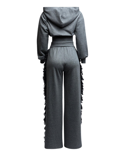 Hoodie jacket and side tassel pants set - Muvin 