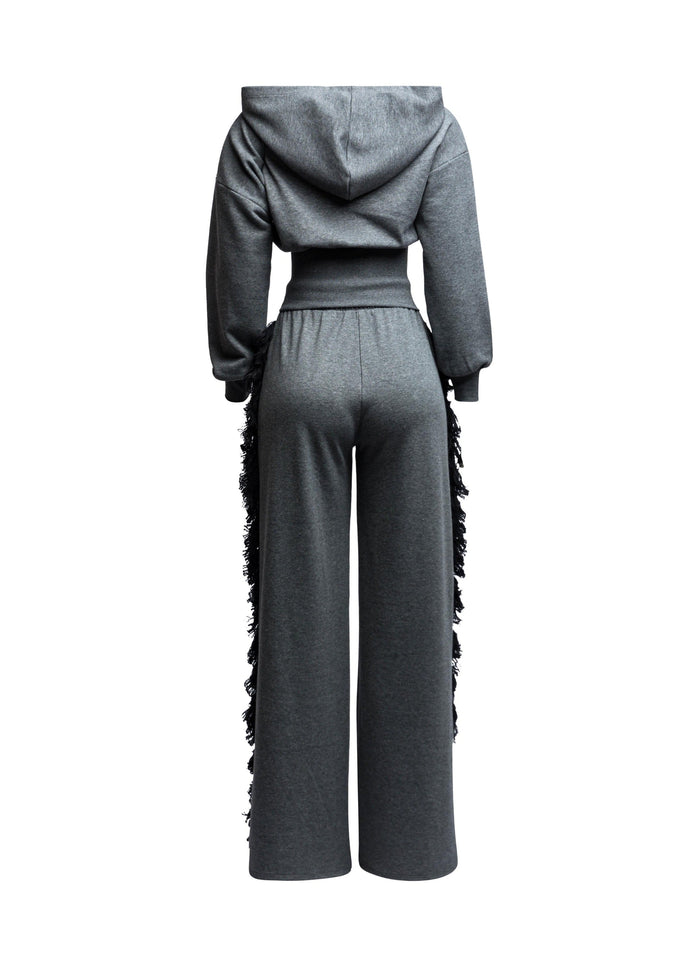 Hoodie jacket and side tassel pants set - Muvin 