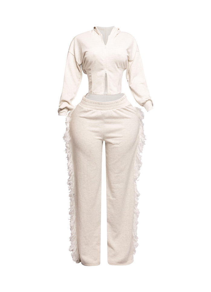 Hoodie jacket and side tassel pants set - Muvin 